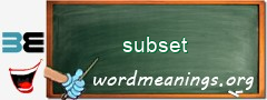 WordMeaning blackboard for subset